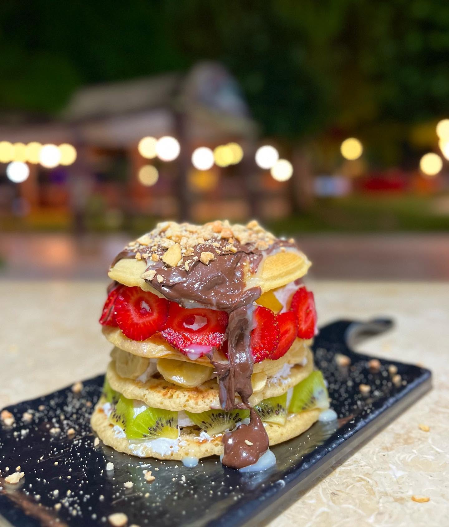 A signature fruit and chocolate dessert